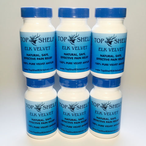 6 Bottles - 100% Pure Elk Velvet Antler for People ($15.00 Discount)